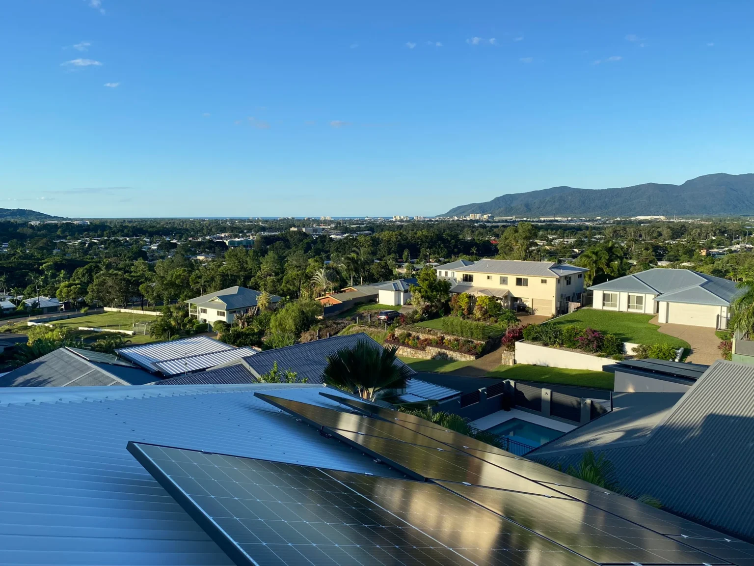 completed solar panel system on Cairns property